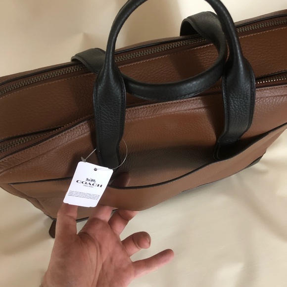 COACH Hamilton Seddle/Black Leather Day Brief - Picture 5 of 8